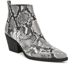 Sam Edelman Winona Snake Print Bootie in black/ white leather
